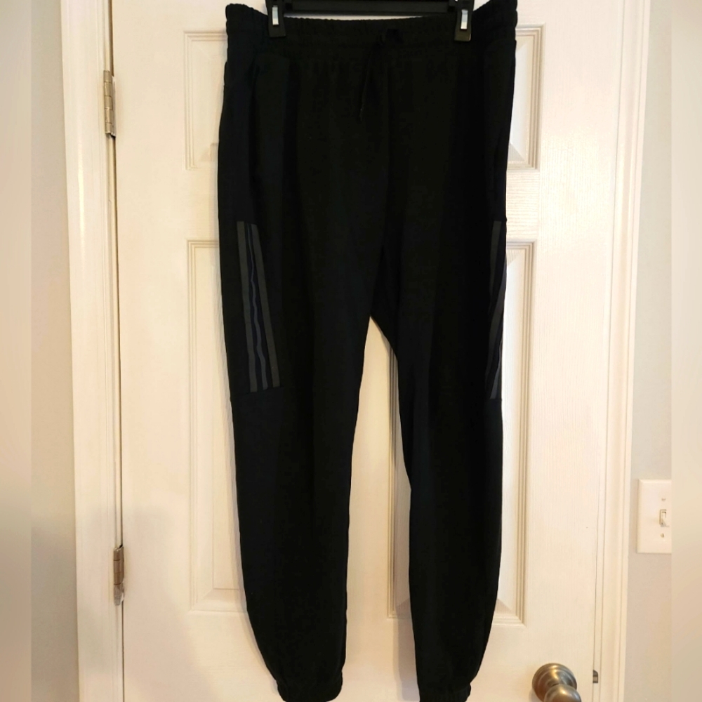 Adidas Black Joggers with Elastic Waistband